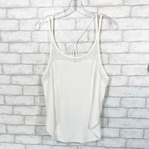 Lululemon strappy white mesh tank size large